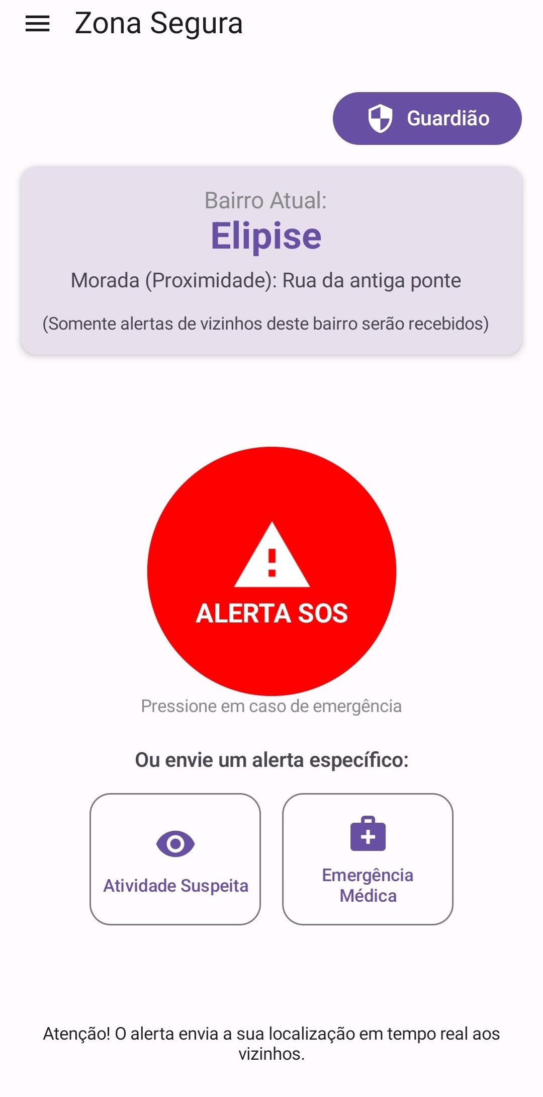 Zona Segura no celular